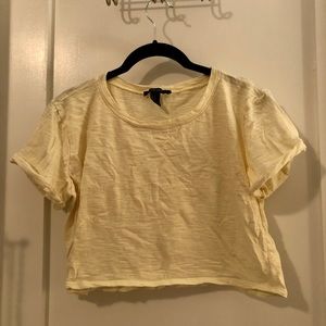 Forever 21 Yellow Cropped Tee